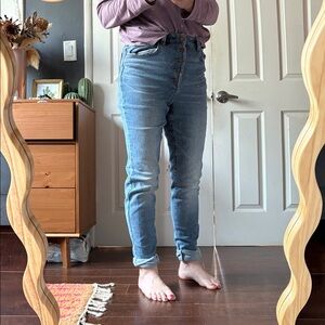 High-Waisted Blue Jeans
